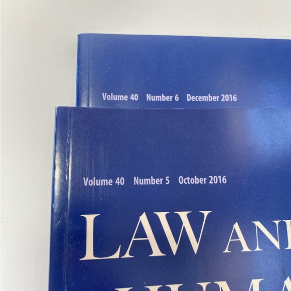 Lot of 2 Issues Law and Human Behavior Journal 2016 American Psychological APA - Picture 2 of 4